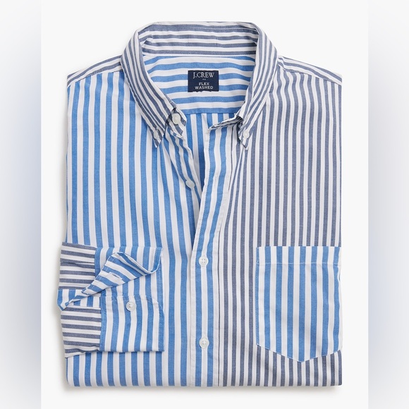 J. Crew Other - J. Crew Mens Striped Flex Casual Shirt Size L